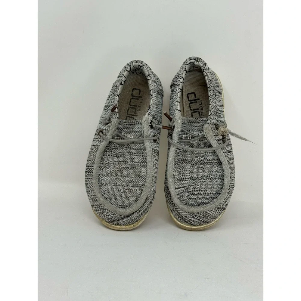 Hey Dude Wally Loafers Grey Knit‎ Slip On Shoes Kids Size 10 Everyday Casual